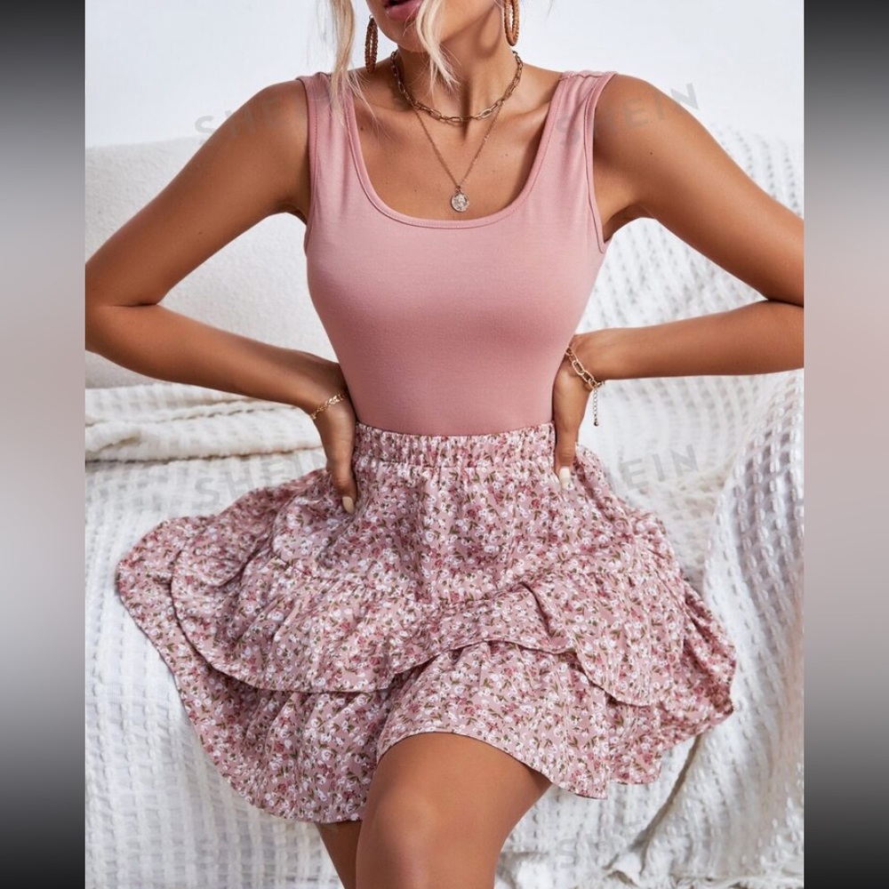 Pink Two Piece Skirt Outfit